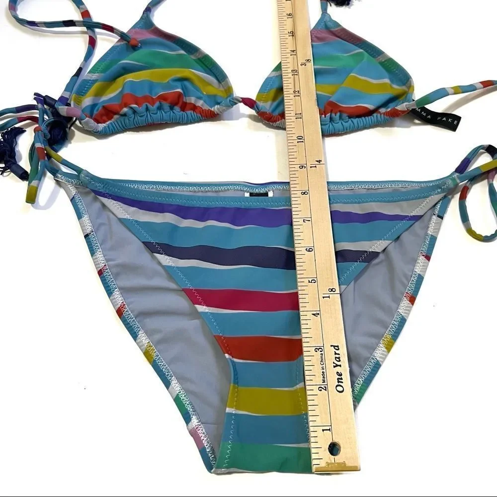 EMMA PAKE Size Large Striped Bikini